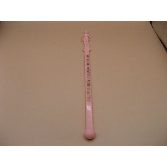 Vintage Pink Sexy Lady Golliwog Room Sheraton Motor Inn Swizzle Stick 1960s-70s - Picture 1 of 4
